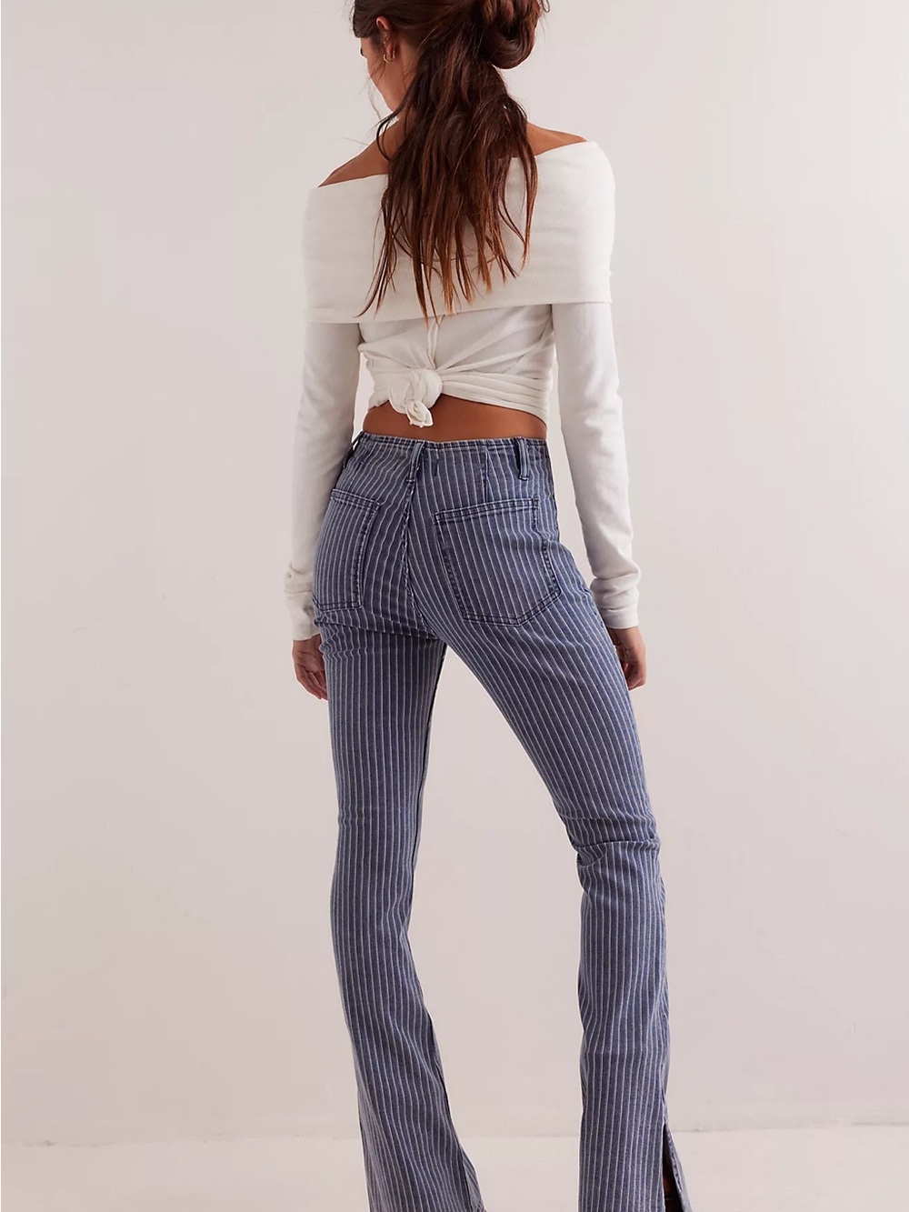 We The Free Blue Pinstripe Wide-Leg Jeans - Picture 13 of 13
